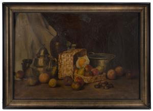 ARTIST UNKNOWN (19th century), still life with fruit, oil on canvas, 69 x 100cm
