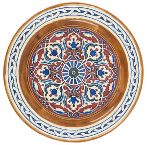 SCHUTZ CILLI Austrian majolica charger, late 19th century, impressed "Schutz Cilli", 37cm diameter