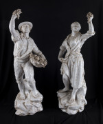 Two Italian pottery harvest figures, mid 20th century, ​63cm high