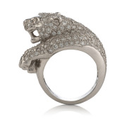 An 18ct white gold and diamond panther ring, set with 206 brilliant cut diamonds, stamped "750", [Diamond & Gemstone Bourse (Aust.) insurance valuation $8,850], - 2