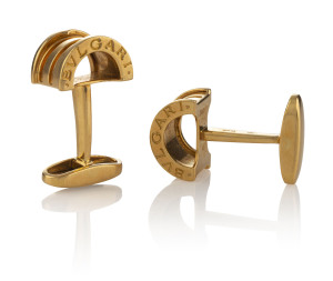 BULGARI pair of 18ct yellow gold cuff links, stamped "Bulgari Made in Italy 750", 14.5 grams