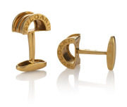 BULGARI pair of 18ct yellow gold cuff links, stamped "Bulgari Made in Italy 750", ​14.5 grams