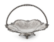 An English sterling silver bon bon basket by Harrison Bros. & Howson, Sheffield, circa 1885, 30cm across the handle, 770 grams