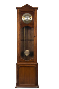 An Australian long case grandfather clock, Tasmanian blackwood, circa 1925, 230cm high
