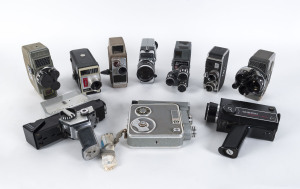 MOVIE CAMERAS: A range of 8mm & Super-8 cameras by Paillard Bolex, Sekonic, Chinon, Yashica, Bell & Howell, Lumicon, Kodak & Meopta. Very mixed condition. (10 items).