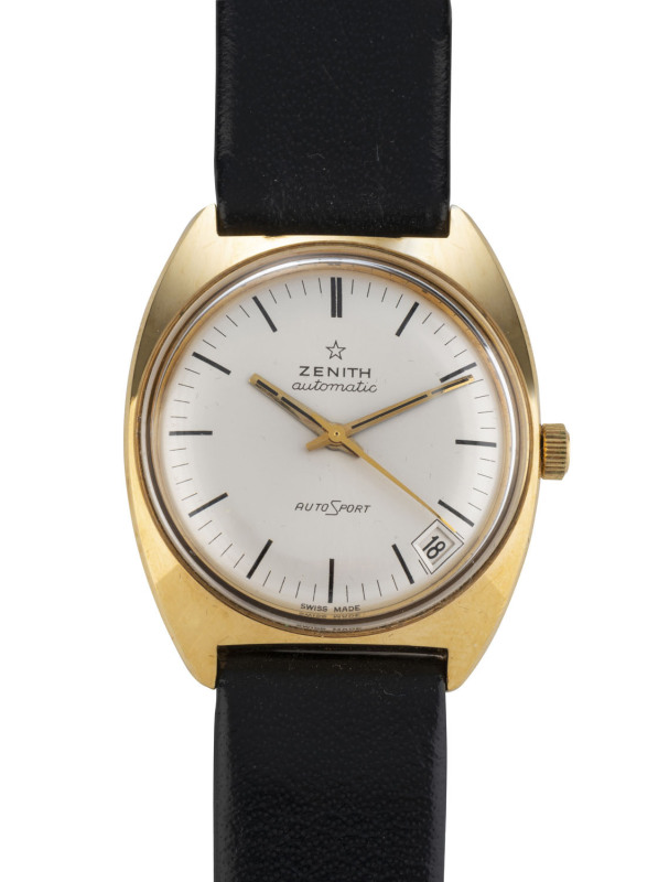 ZENITH AUTOSPORT Gent's automatic wristwatch with baton numerals, date window and gold plated top