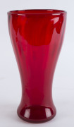 A Whitefriars tall ruby glass vase, English, circa 1960, ​32.5cm high