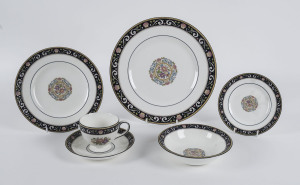 WEDGWOOD "Runnymede" pattern 36 piece porcelain dinner set, 20th century,stamped "Wedgwood, Fine Bone Chine, Made IN England, Runnymede", 