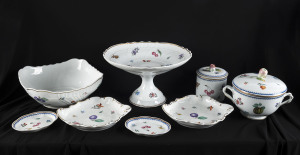 RICHARD GINORI Italian porcelain table ware, 20th century, ​stamped "Richard Ginori, Italy, Finest China Since 1735", the comport 15cm high and 21cm diameter