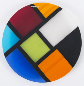 RAGAZZI & Co. Murano glass patchwork plate, early 21st century, original manufacturers label on the front, 23cm diameter