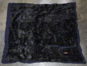 An antique bear skin rug with blue felt backing, 19th century, ​165 x 135cm