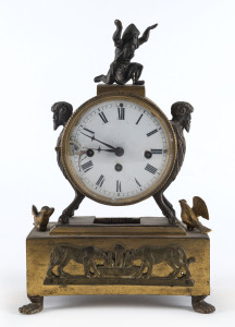 A French Empire ormolu mantle clock, 19th century, 24cm high