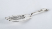 A heavy King's pattern sterling silver fish server by George William Adams of London, circa 1845, 31cm long, 220 grams