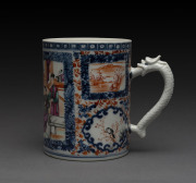 An 18th century Chinese export porcelain tankard with scene of a mandarin and bird, fine dragon handle, circa 1765,12cm high - 2