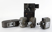 MOVIE CAMERAS: A 16mm Keystone Model A-7, a Keystone 8mm K25 Capri, a Bell & Howell Sportster, a Cinekon Eight and a Cine-Kodak 16mm Editing Viewer (Model B-16).(5 items).