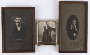 AUTOGRAPHED PHOTOGRAPHS: Nellie Melba (undated), Percy Grainger (dated 1920) and George F. Boyle (undated, but circa 1910 before he left for America) original signatures, two framed and glazed by Caldecutt of Chapel St., Prahran. From an old-time collection. (3).
