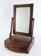 An early Scandinavian toilet mirror, fruitwood with ivory knob, circa 1800, 68cm high