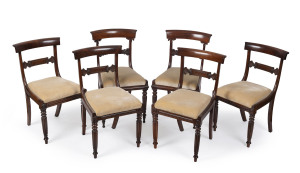 Six Regency rosewood dining chairs comprising a set of 4 and a pair, early 19th century, 45cm across the seats