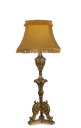 An Italian carved giltwood standard lamp and shade, mid 20th century, 175cm high