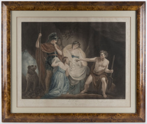 JOHN OPIE (R.A.), (1761-1807), Shakespeare, Timon of Athens, hand-coloured engraving, 52 x 64cm