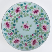 Famille rose porcelain platter, Russian Imperial marks & numbered "930" on base, Moscow, 19th century, 33.5cm diameter.