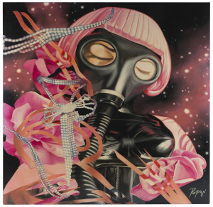 DENNIS ROPAR (Australian, 1971-), Pilot woman, acrylic on canvas, signed lower right "Ropar", 170 x 170cm