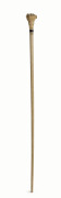 A whalebone walking stick with whale tooth handle in the form of a fist and lignum vitae spacer, 19th century, 89cm high - 3