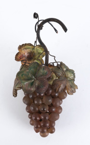 A French glass grape hanging light, circa 1920, 33cm high