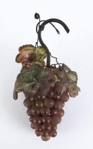 A French glass grape hanging light, circa 1920, ​33cm high