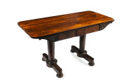 An English Regency sofa table, rosewood, early 19th century, 72cm high, 133cm wide, 62cm deep - 2