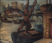 JUDITH KINSELLA, Port Scene, oil on canvas board, signed in pencil verso, ​25cm x 30cm - 2