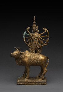 Northern Thai gilt bronze figure, 19th century, 44cm high