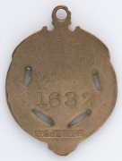 MELBOURNE CRICKET CLUB, 1911-12 membership badge, made by C. Bentley, No.1632. - 2