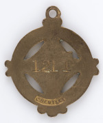 MELBOURNE CRICKET CLUB, 1912-13 membership badge, made by C. Bentley, No.1211. - 2