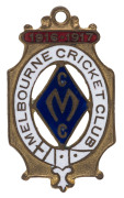 MELBOURNE CRICKET CLUB, 1916-17 membership badge, made by C. Bentley, No.3204.