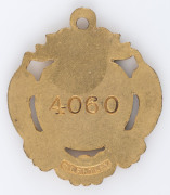 MELBOURNE CRICKET CLUB, 1920-21 membership badge, made by C. Bentley, No.4060. - 2