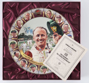 "Don Bradman - The Legend Remembered" limited edition platter by The Bradford Exchange based on artwork by Brian Clinton; #377/500. With CofA in original satin-lined presentation box.