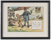 Charles CROMBIE: Four images from his "Laws of Cricket" series produced for "Perrier"; "How to place men in the field", "When (in the opinion of the Umpire)...", "The innings shall commence after the ground has been swept..." and "The striker being caught - 3