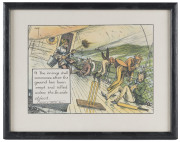 Charles CROMBIE: Four images from his "Laws of Cricket" series produced for "Perrier"; "How to place men in the field", "When (in the opinion of the Umpire)...", "The innings shall commence after the ground has been swept..." and "The striker being caught - 4
