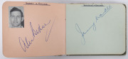 AUTOGRAPH BOOK: circa 1954/58, containing nearly 50 pen autographs; including R.T.Simpson, Godfrey Evans, Len Hutton, Peter May, Colin Cowdrey, Alec Bedser, Tony Lock, Ron Tattersall, Denis Compton, Jim Parkes, Wazir Mohamed, Jim Laker, Zulfiqar Ahmed, Br - 3