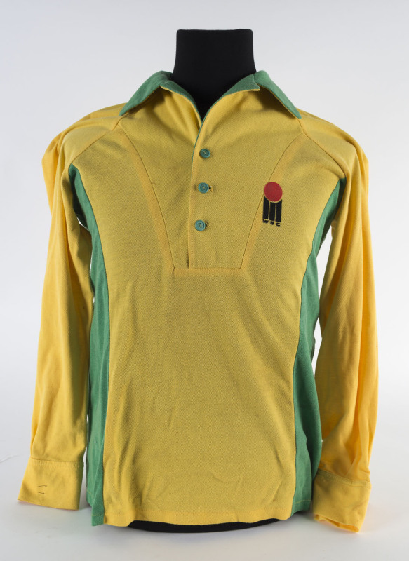 GEOFF LAWSON'S WORLD SERIES CRICKET One Day International shirt with WSC logo, from the 1980-81 Tri Series, which Australia won.Provenance: The Kevin O'Dowd Collection.