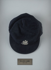 ALLAN JOSEPH LAMB'S M.C.C. ENGLISH TOURING CAP with embroidered St. George & Dragon emblem to front of cap. The internal label with A.J.Lamb printed. [Lamb played in 79 Tests for England, scoring 4,656 Test runs at 36.09 with a highest score of 142.] Attr