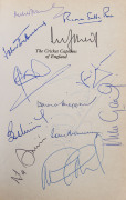 Alan GIBSON "The Cricket Captains of England" [London, 1989] 242pp, softcover; signed by 21 English Captains including Sheppard, Brearley, Atherton, Edrich, Illingworth, Boycott, Flintoff, Gooch, Willis, Hussain and Botham. - 2