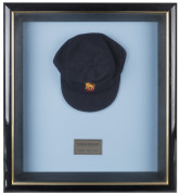 CHRIS BROAD'S ENGLAND XI CAP, from the 1990-91 rebel tour to South Africa, blue wool, with embroidered England logo & "England XI 1990-91" on front, named inside "CB". Fine condition. [Chris Broad played 25 Tests 1984-89]. Attractively framed.   - 2