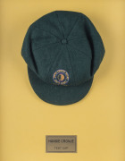 HANSIE CRONJE'S MATCH WORN SOUTH AFRICAN TEST TEAM CAP 1993/94, with U.C.B. South Africa ball and wicket logo on front and "Sacop Brand" label signed in ink "HANSIE CRONJE". Attractively framed.&nbsp;&nbsp;