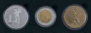 Sir Donald Bradman 3 Coin Proof Set in Gold/Silver $20,&nbsp; Silver&nbsp; $5 and Bronze $5 in official Perth Mint case of issue with Certificate No.1713.
