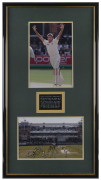 GLENN McGRATH: Two original photographic displays, individually framed and glazed; the first depicts McGrath in full flight taking the "catch of the season" in the 2nd Test against England at Adelaide 2002-03; the second, shows McGrath's 500th Test Wicket - 2
