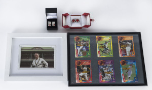 Range incl. 2 pairs of cufflinks, signed pic of Doug Walters, 6 Weet-bix cards in frame (Brett Lee signed), 1999 World Cup Champions medal, 2006-07 Cricket Ball Collection (Daily Telegraph), 2006-07 Ashes Urn with ceramic balls in presentation box, framed
