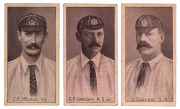 1905 Sniders & Abrahams 'Australian Cricket Team', complete set (15). Mainly G/VG; also the 3 cricket-themed images from Sniders & Abrahams' "Jokes" series of 1904-08. (Total: 18). Cat.&pound;760+.&nbsp;