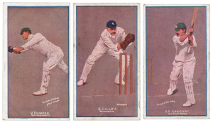 1906 Sniders & Abrahams 'Cricketers in Action', almost complete set (36/40). Mainly G/VG. Cat.£2,340.